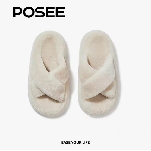 POSEE Fuzzy Plush House Slippers - Picture 8 of 14